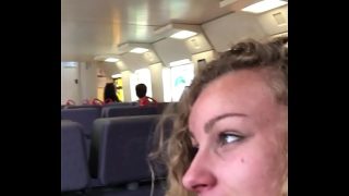 Angel Emily public blowjob in the train and cumswallowing