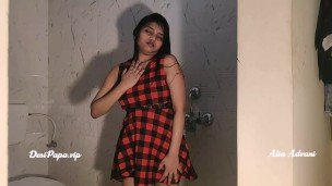 Beautiful Indian Desi Girl Alia Advani In Hot Bathroom Taking Shower