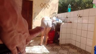 I caught my step sister doing laundry in shorts then I got horny