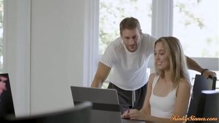Perv brunette watching neighbor fucking