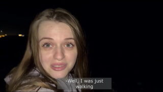 Undressed on the street and sucked my cock for money